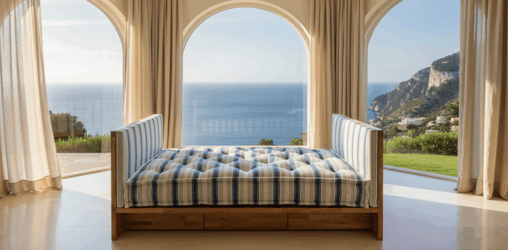 lit sur mesure dans une villa de luxe à Capri